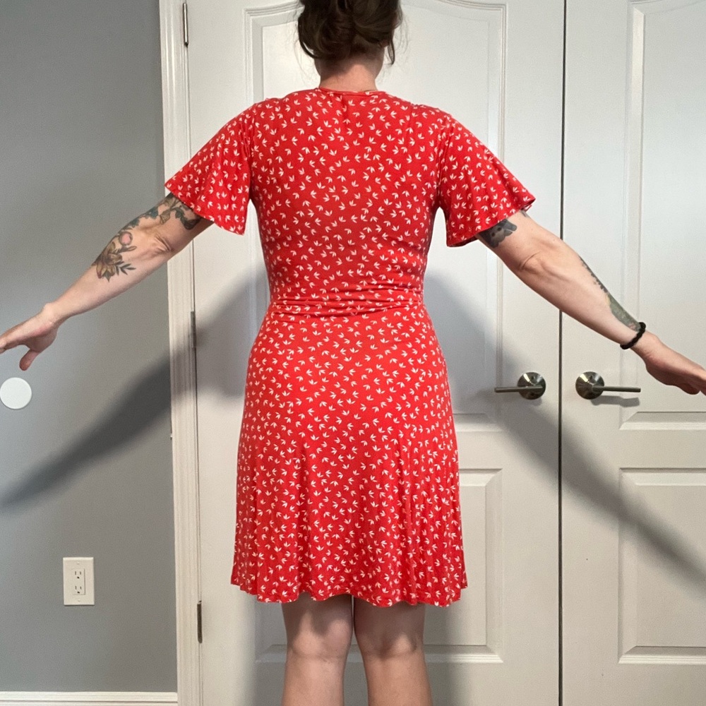 41 Hawthorn Red Patterned Mini Dress - Picture 6 of 6